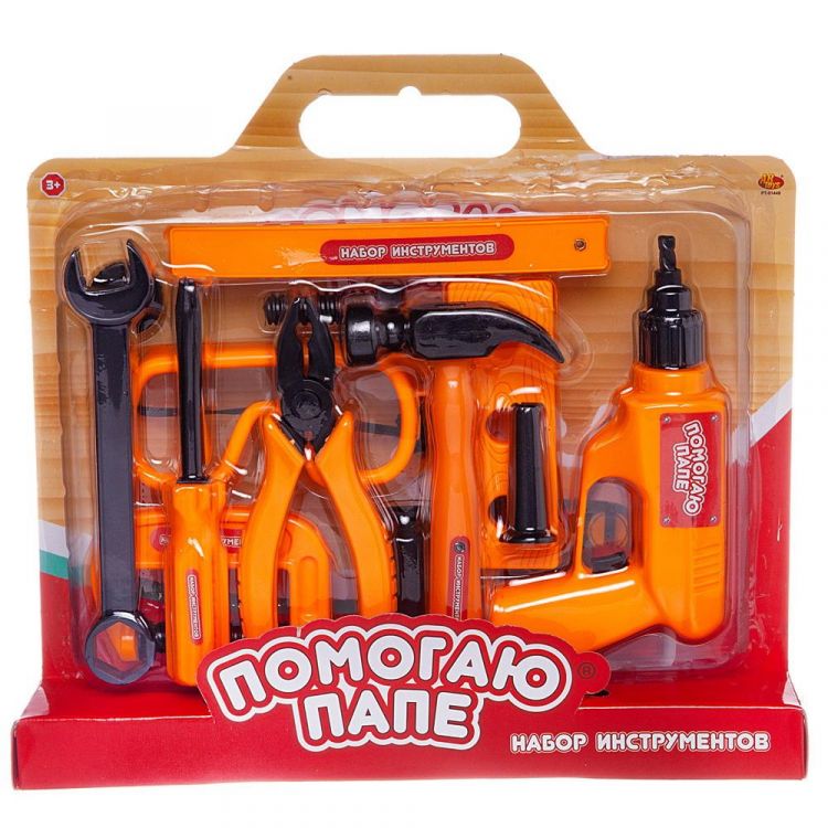 ABtoys (АБтойс) PT-01449 Помогаю Папе. Набор инструментов, на блистере с ручкой ABtoys (АБтойс) PT-01449 Помогаю Папе. Набор инструментов, на блистере с ручкой