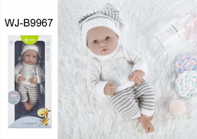 JUNFA WJ-B9967 Пупс JUNFA Pure Baby 35см в кофточке, штанишках и шапочке, в коробке, с аксессуарами