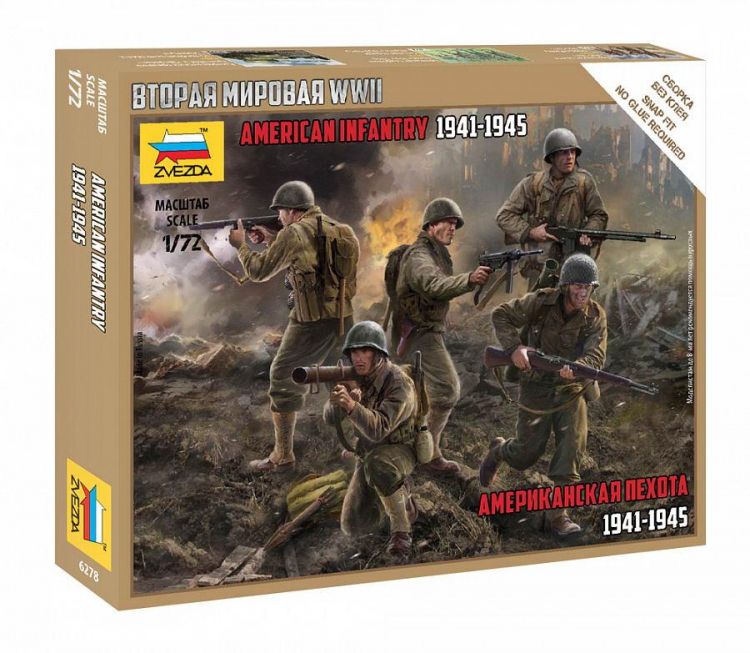 Звезда (ZVEZDA) 6278з Сборная модель ZVEZDA Американская пехота 1941-1945 1:72
