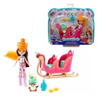 Mattel GJX31 Энчантималс Игровой набор Рождественские сани с куклой Фелисити Лис