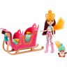 Mattel GJX31 Энчантималс Игровой набор Рождественские сани с куклой Фелисити Лис