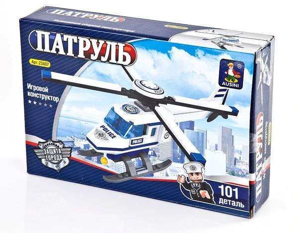 Ausini 23407 Конструктор Полицейский вертолет "Патруль", 101 дет.