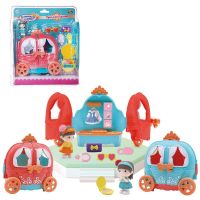 ABtoys (АБтойс) PT-01467/розовый Игровой набор Abtoys В гостях у куклы. Карета- трансформер и куколка, в наборе с аксессуарами, розовый