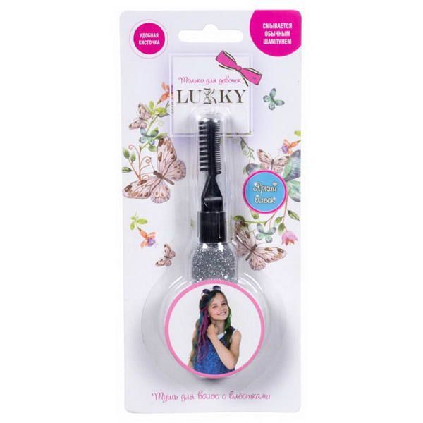 Lucky Т16159 Lukky тушь для волос с серебряными блёстками 15 мл, блистер