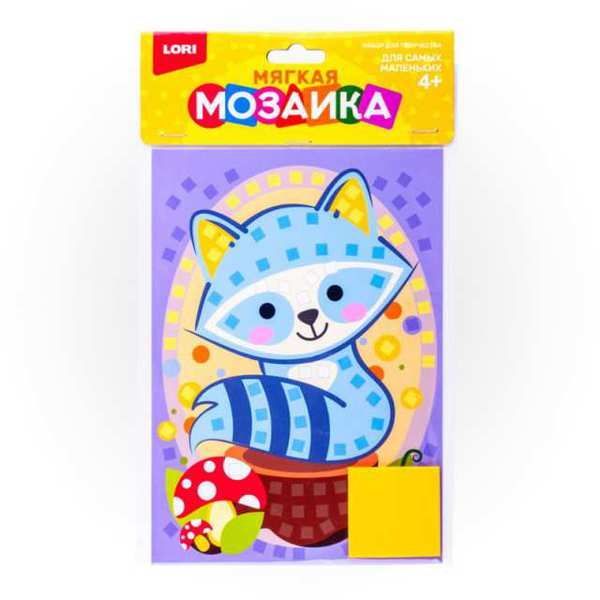 LORI Кэ-004 Мозаика мягкая Малый набор "Енот", 21х15 см