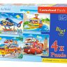 Castorland B-041015 Набор пазлов 4 в 1 Путешествия, 8*12*15*20 деталей