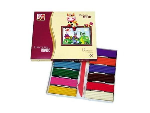 Пластилин "Люкс" 12 цветов, 210 г, стек