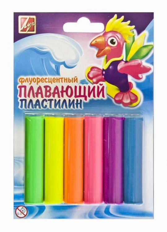 Пластилин плавающий флуоресцентный 6 цветов