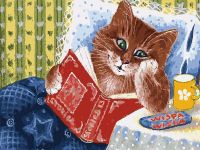 Белоснежка 041-AS Раскраски по номерам. Котик с книжкой, 30*40 см