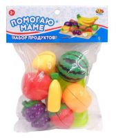 ABtoys (АБтойс) PT-01358 Помогаю Маме. Набор продуктов для резки на липучках, 16 предметов, в пакете