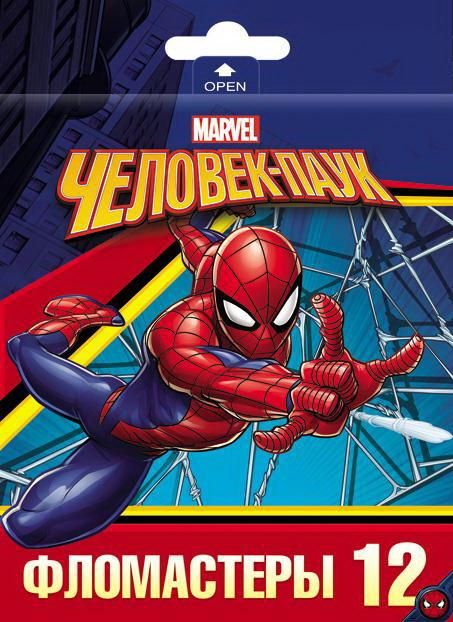 Hatber BFk-12114 Фломастеры Hatber VK Marvel Человек паук 12 цветов