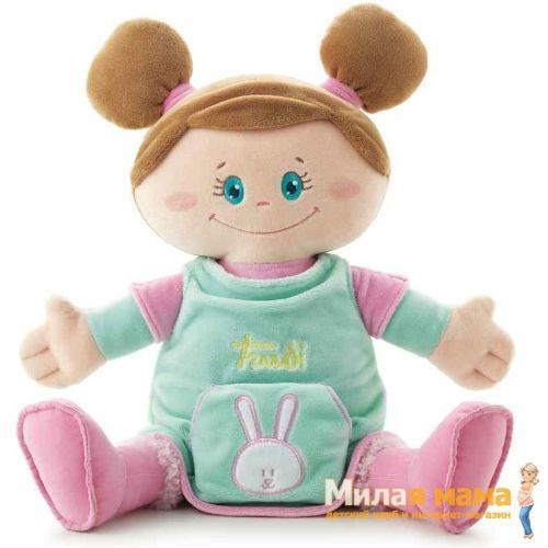 Trudi 64078 Мягкая кукла в платье с зайчиком, 40 см