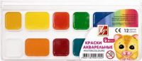 ЛУЧ 19С1249-08 Акварель "ZOO" 12 цветов без кисти (пластмассовая упаковка с прозрачной крышкой)
