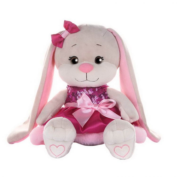 Jack&amp;Lin JL-254-20 Зайка Jack&amp;Lin в Розовом Платьице с Пайетками и Мехом, 20 см, в Коробке (JL-254-20)