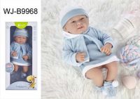 JUNFA WJ-B9968 Пупс JUNFA Pure Baby 35см в кофточке, платье и шапочке, в коробке, с аксессуарами