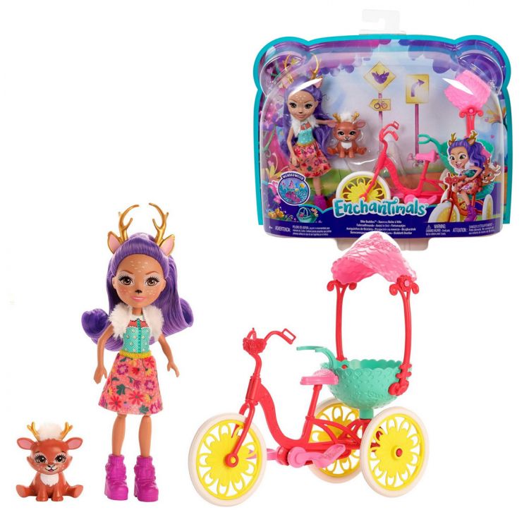 Mattel GJX30 Энчантималс Игровой набор Велосипедная прогулка с куклой Данессой Олени