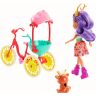 Mattel GJX30 Энчантималс Игровой набор Велосипедная прогулка с куклой Данессой Олени