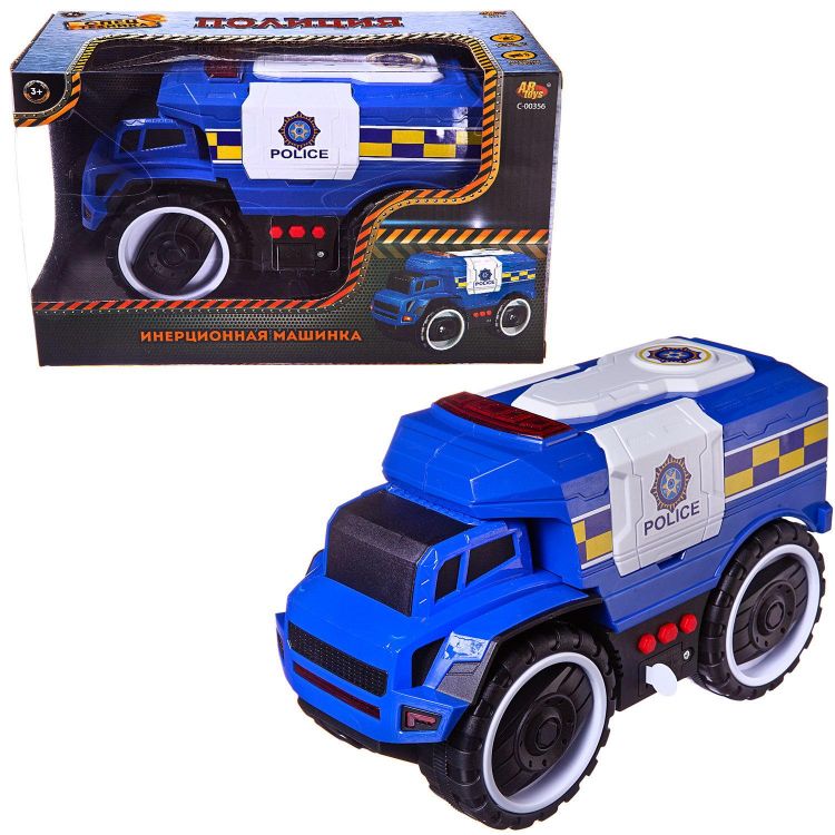 ABtoys (АБтойс) C-00356 Спецтехника. Машинка инерционная "Полиция", световые и звуковые эффекты