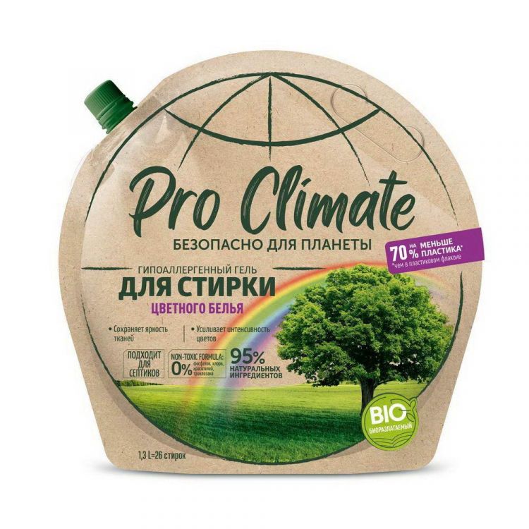 PRO CLIMATE 12221-КК Гель для стирки PRO CLIMATE цветного белья, гипоаллергенный 1300мл