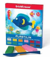 Пластилин ErichKrause 12 цветов/216г, со стеком