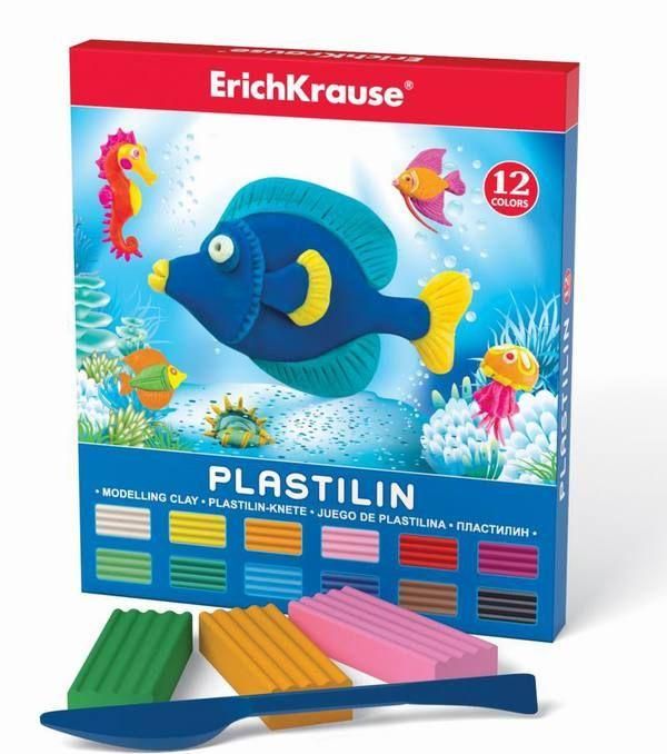 Пластилин ErichKrause 12 цветов/216г, со стеком