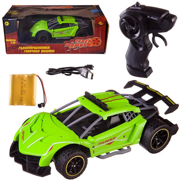 ABtoys (АБтойс) C-00476G Машинка на радиоуправлении Abtoys гоночная 2,4Ггц, резиновые колеса, аккумуляторный блок, зеленая-1 1:18 ABtoys (АБтойс) C-00476G Машинка на радиоуправлении Abtoys гоночная 2,4Ггц, резиновые колеса, аккумуляторный блок, зеленая-1 1:18