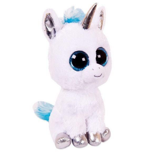 ABtoys M0058 Мягкая игрушка Единорог, серебро, 14 см