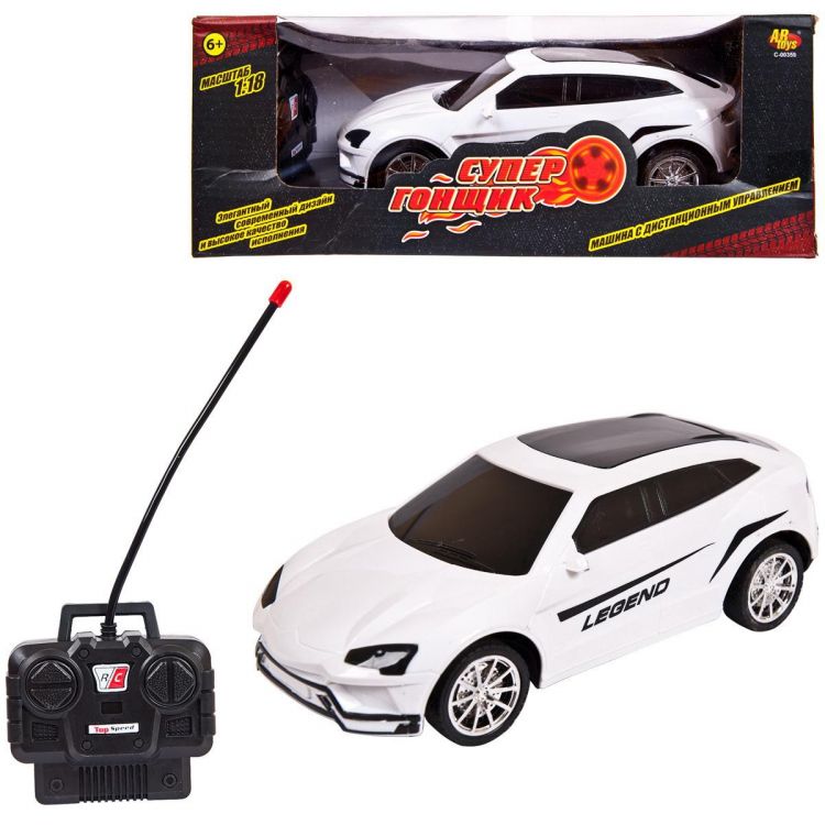 ABtoys (АБтойс) C-00359/белая Машинка на радиоуправлении Abtoys Супер Гонщик, белая