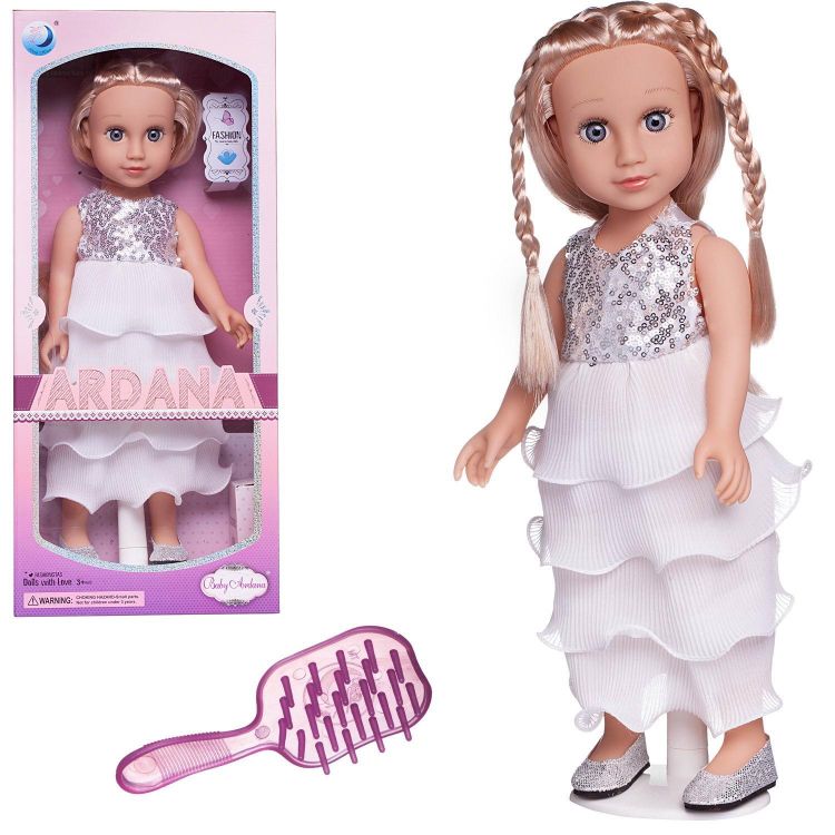 Junfa WJ-21816 Кукла Junfa Ardana Baby в белом платье с серебристыми пайетами 45 см