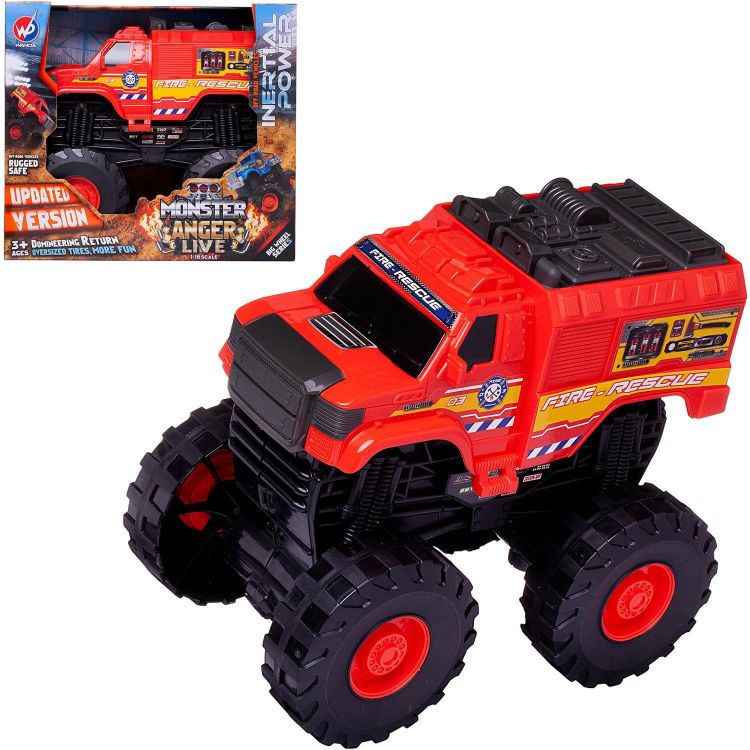Junfa WC-11578 Машинка Junfa Джип-внедорожник 4х4 Гнев монстра 1:16, пожарная машина