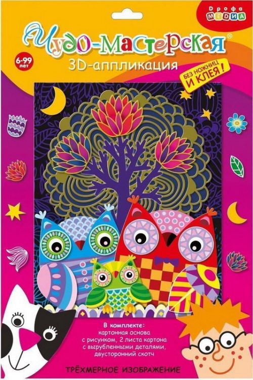 Дрофа-Медиа 3356 Аппликация 3Д . Совы в лесу