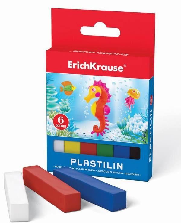 Пластилин ErichKrause 6 цветов/90г, картон с европодвесом