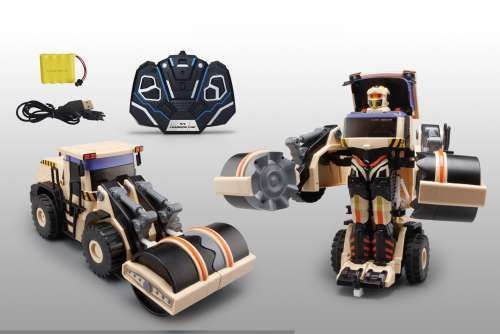 Solmar Pte Ltd Т10599 1toy робот на р/у, трансформируется в строительный каток,  со светом и звуком, 38см, коробка