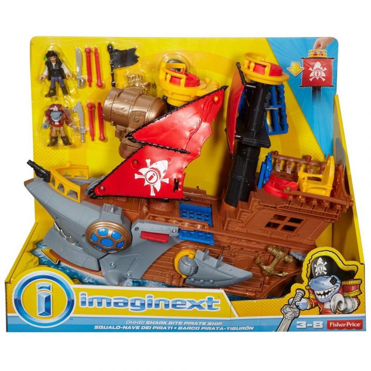 Mattel DHH61 Игровой набор Mattel Imaginext Пиратский корабль Акула