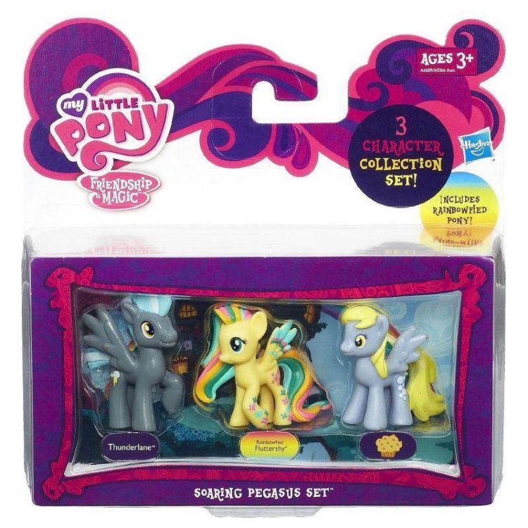 Hasbro A6689 My Little Pony Мини-набор из 3 пони - Thunderlane, Rainbowfied Fluttershy, Derpy