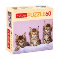 Hatber 60ПЗ5-10981 Пазл Hatber Котята 60 элементов А5 формат 230Х165мм