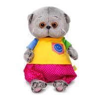 BUDI BASA BB-084 Мягкая игрушка BUDI BASA Кот Басик BABY в футболке со смайликом 20 см