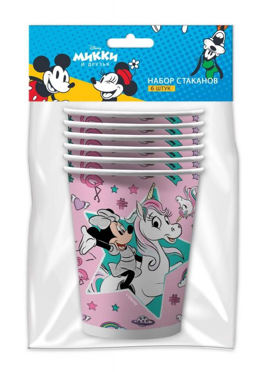 ND Play 299225 Набор бумажных стаканов ND Play Minnie Mouse, розовые - 3, 250 мл 6 штук