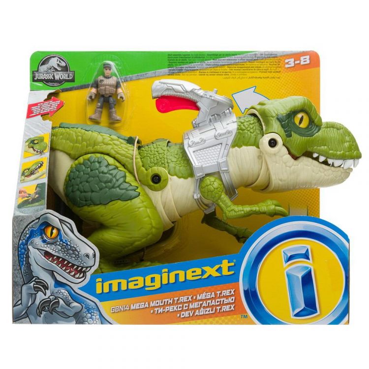Mattel GBN14 Jurassic World Фигурка Imaginext Большой динозавр тиранозавр Рекс, 35х40 см