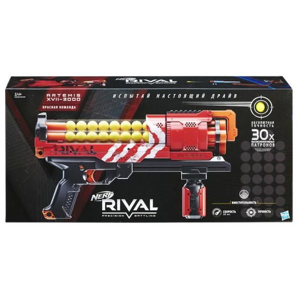 Hasbro B8235 Nerf Бластер Нёрф Райвл "Артемис" XVII-3000 с шариками, команда красных