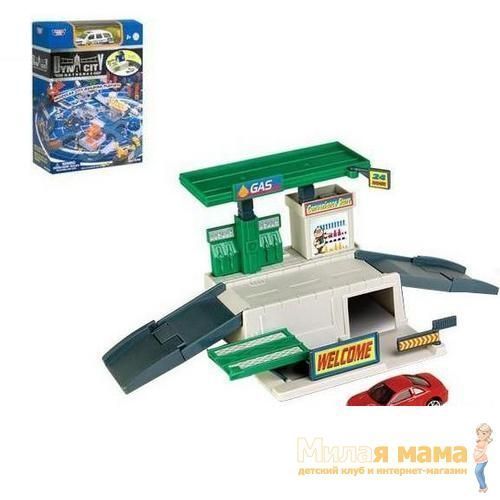 Motormax 76700 Dyna city Игровой набор Заправка (в комплекте с машинкой 1:64)