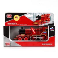 Технопарк CT10-028(SB) Коллекционная металлическая модель Паровоз, со звуком и светом