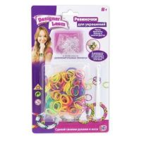 Designer loom 1372905 Цветные резиночки. Набор для плетения (300 резиночек, замочки, крючок), неон
