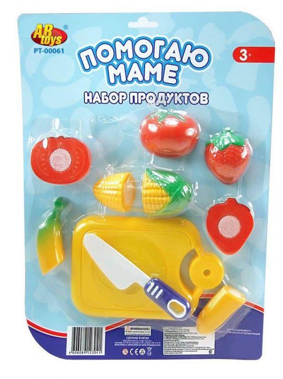 AB-Toys PT-00061 Помогаю маме Набор овощей и фруктов для резки (на липучках)