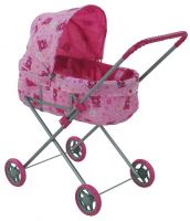 Buggy Boom 8013D Коляска для куклы Buggy Boom Mixy классическая, с регулируемым капюшоном, 65*36*74 см, розовые мишки