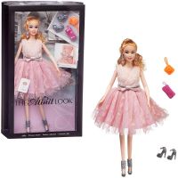 Junfa WJ-21560/1 Кукла Junfa Atinil Модный показ (в розовом платье с кружевной юбкой) в наборе с аксессуарами, 28см