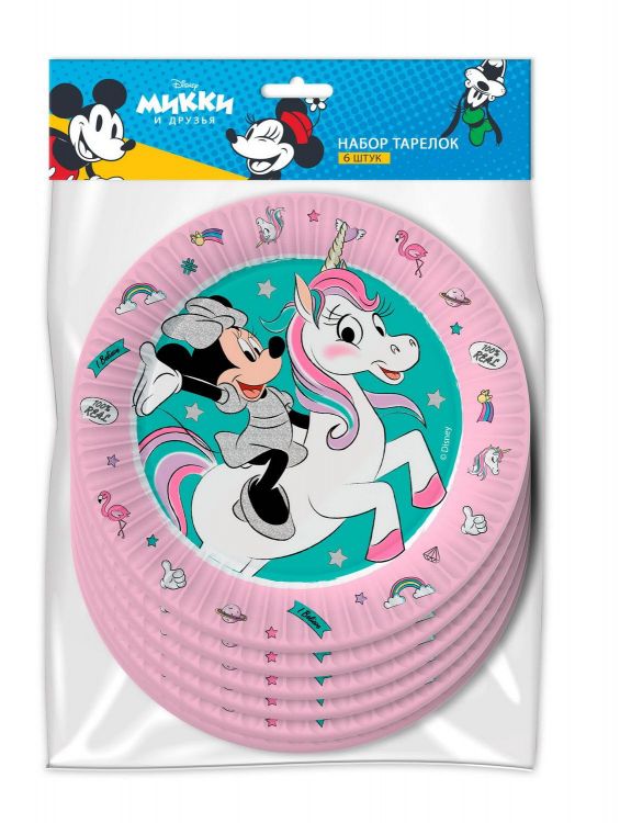 ND Play 299226 Набор бумажных тарелок ND Play Minnie Mouse розовые - 3, 180 мм 6 штук ND Play 299226 Набор бумажных тарелок ND Play Minnie Mouse розовые - 3, 180 мм 6 штук