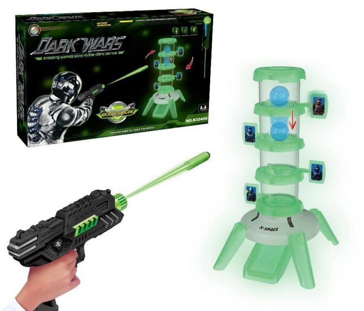 Junfa DQ-03485 Игровой набор Junfa Тир с бластером и мишенью, светится в темноте