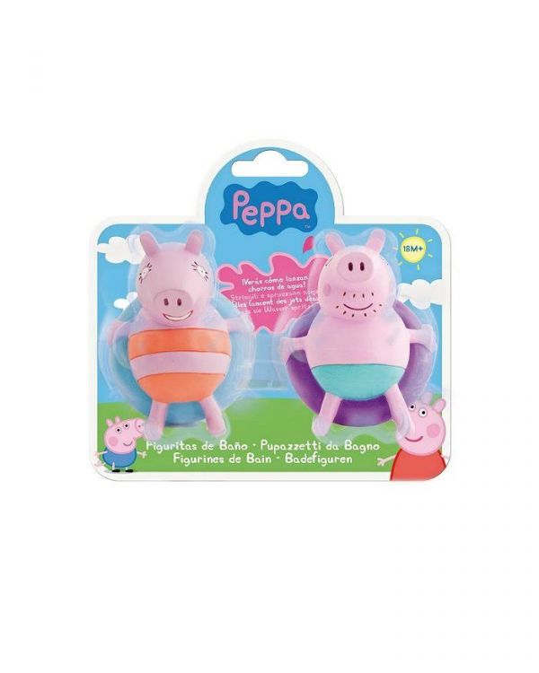 Peppa Pig 360082 Игрушки для ванной "Папа Свин и мама Свинка", 2 фигурки