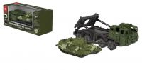 НОРДПЛАСТ Н-258/2 Машинка НОРДПЛАСТ Тягач военный Щит с танком (камуфляж)